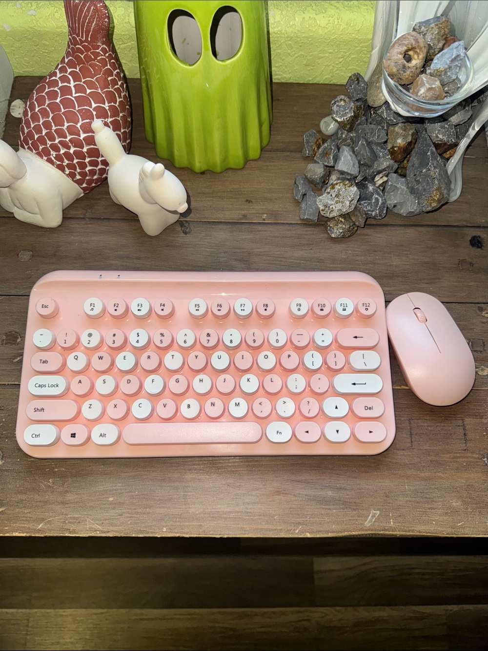 Wireless Pink Compact Keyboard and Mouse